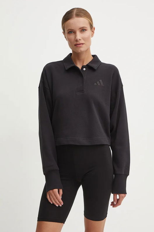 Adidas Hanorac De Bumbac All SZN Femei, Culoarea Negru, Neted, IX3806