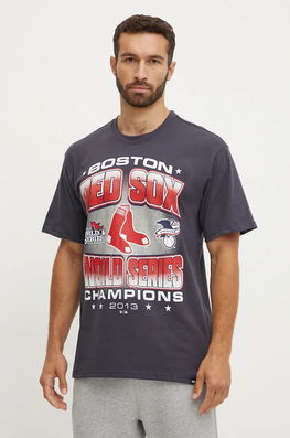 47 Brand Tricou Din Bumbac MLB Boston Red Sox Barbati, Culoarea Albastru Marin, Cu Imprimeu, BU002TMYIHQ632912VN Bleumarin