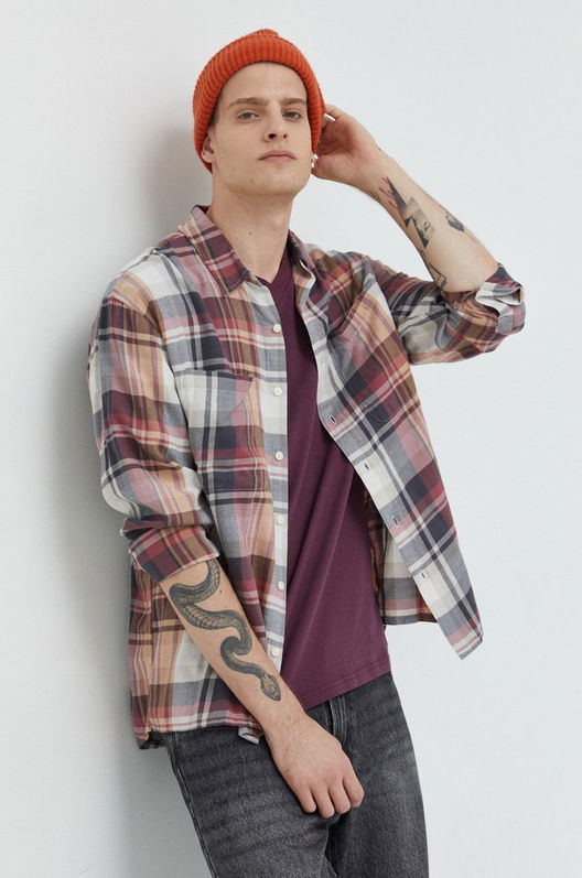 Abercrombie & Fitch Camasa Barbati, Cu Guler Clasic, Relaxed Multicolor
