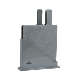 Set 3 tocatoare plastic, 23.5x20x0.55cm, Bohmann, suport inclus, gri