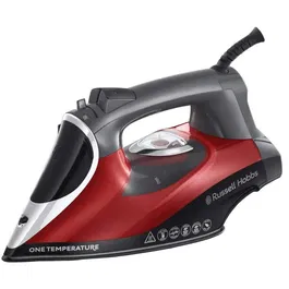 Fier de calcat Russell Hobbs One Temperature 25090-56, O singura temperatura, 2600 W, Talpa ceramica, 0.35 L, Rosu/Negru