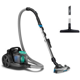 Aspirator fara sac FC9550/09, 900 W, 1.5 l, Tehnologia PowerCyclone 7 Filtru HEPA 13, Cap de aspirare TriActive+, Negru/Verde