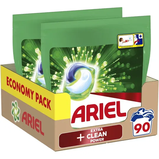 Detergent de rufe capsule Ariel All in One PODS +Extra Clean Power, 90 spalari