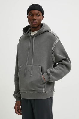 WALL* Hanorac De Bumbac Facade Hoodie Barbati, Culoarea Gri, Cu Glugă, Neted, ACWMW200 A-COLD-WALL*