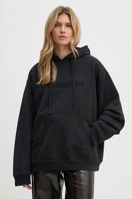 Nanushka Hanorac De Bumbac EVER Femei, Culoarea Negru, Cu Glugă, Cu Imprimeu, NU24CRSH00199