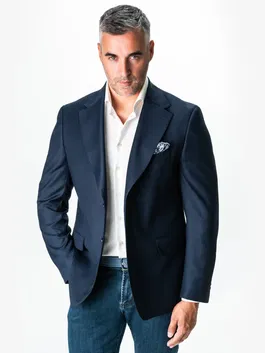 Sacou Barbati Office Bleumarin Din Amestec Lana Sarto BMan0017