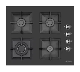 Plita gaz Pyramis 2226 Wok Black Glass Cast Iron Protection