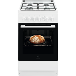 Aragaz Electrolux LKG500001W pe Gaz, 4 Arzatoare, Grill, Aprindere Electrica,Siguranta plita+cuptor; Timer mecanic 50x60 cm, Alb