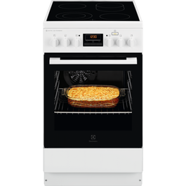 Aragaz Electric Electrolux SteamBake AirFry LKR564200W, 4 zone de gatit, Autocuratare catalitica, 58 L, Grill, 50x60 cm, Alb