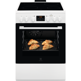 Aragaz Electric Electrolux SteamBake LKR664100W, 60 cm, 4 zone de gatit, Grill, 58 L, Autocuratare catalitica, Alb