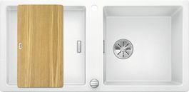 Chiuveta de bucatarie BLANCO ADON XL 6 S, 523608, Alb, 98 cm, tocator lemn inclus