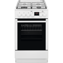 Aragaz mixt AEG CKB56400BW, 50 cm, alb, Plus Steam