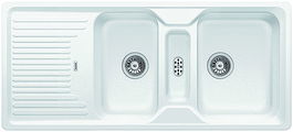 Chiuveta de bucatarie BLANCO CLASSIC 8 S Silgranit, alb, 521328, 116 cm