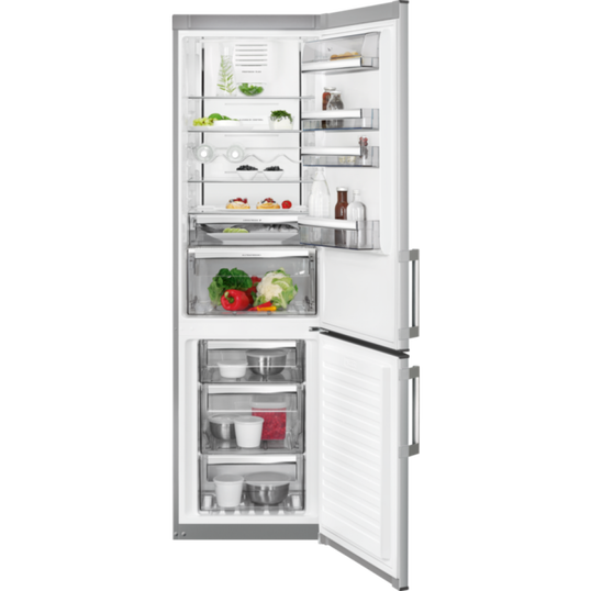 Combina frigorifica No Frost AEG RCB63726KX, 60 cm, inox, afisaj LCD, A++