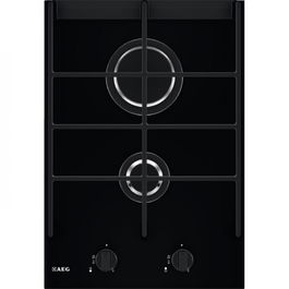 Plita incorporabila vitroceramica pe gaz AEG HC412001GB, 36 cm, gratare fonta