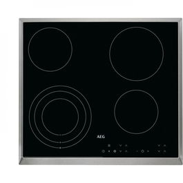 Plita incorporabila vitroceramica AEG HK634020XB, 60 cm, touch culisare, Stop&Go, rama inox