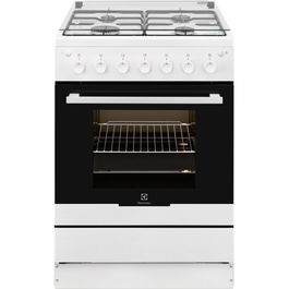 Aragaz pe gaz Electrolux EKG61182OW, 60 cm, alb, catalitic, gratare email