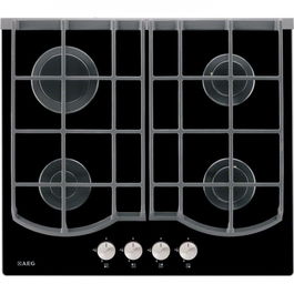 Plita incorporabila vitroceramica pe gaz AEG HG694340NB, 60 cm, fonta