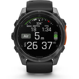 Smartwatch Garmin fenix 8, 51mm, AMOLED, Slate Gray, Black Silicone Band