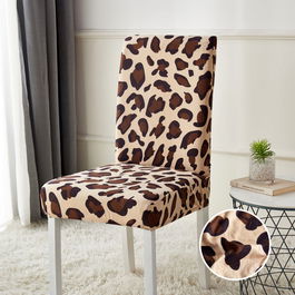 Set 4 Huse de Scaun Elastice, Marime Universala (animal print)