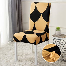 Set 4 Huse de Scaun Elastice, Marime Universala (negru & portocaliu)