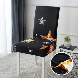 Set 4 Huse de Scaun Elastice, Marime Universala (stele aurii)