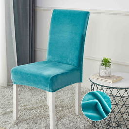 Set 6 huse de scaun din catifea, dimensiune universala (turquoise)