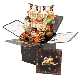 Cutie pătrată explozivă 3D – model Happy Birthday