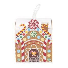Cutie pătrată de Crăciun cu mâner de sfoară alb – maro (set 50 buc)