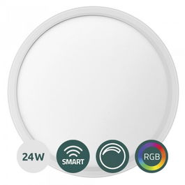 Plafoniera LED Smart Samus SLP420-2880LM-24W-3000/4000/6500K+RGB+DIMMER, 24 W, 2880 LM, Clasa energetica E, Durata de viata 25000h, Functie RGB, Alb