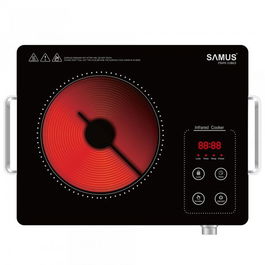 Plita Electrica Vitroceramica Samus PSVFE-11BG3, Infrarosu, Portabila, 2000 W, Blocarea Acces Copii, Negru