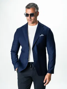 Sacou Smart Casual Barbati Albastru Indigo All Season Stofa Sarto BMan0033