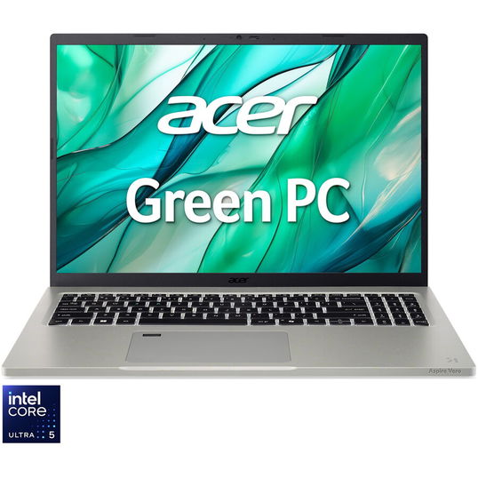 Laptop Acer Aspire Vero 16 AV16-51P-51AN cu procesor Intel® Core™ Ultra 5 125U pana la 4.3GHz, 16'', WUXGA IPS, 16GB LPDDR5X RAM, 1TB SSD, Intel® Graphics, Windows 11 Home, Cobblestone Gray