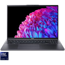 Laptop Acer Swift Go 16 SFG16-72-5795 cu procesor Intel® Core™ Ultra 5 125U pana la 4.3GHz, 16'', WUXGA IPS, 16GB LPDDR5X RAM, 1TB SSD, Intel® Graphics, No OS, Steel Gray