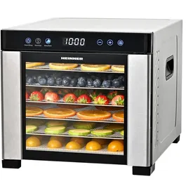 Deshidrator HFD-KD600SS, 650 W, Ecran led si control electronic, 6 tavi, Decoratiuni din Inox