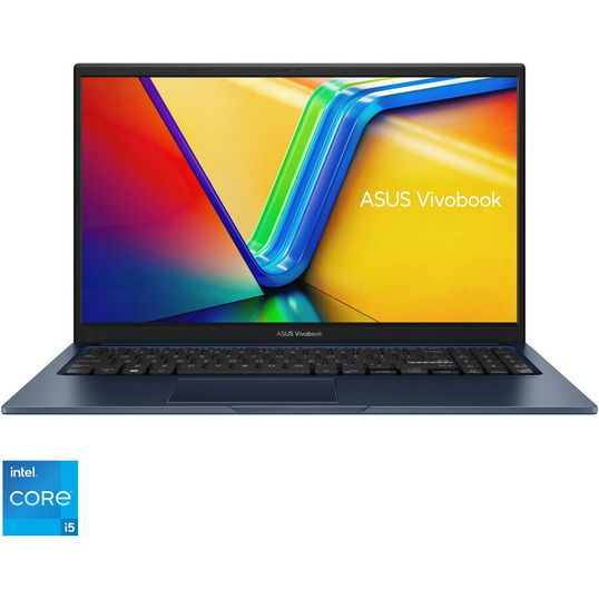 Laptop ASUS VivoBook 15 A1504VA cu procesor Intel® Core™ i5-1335U pana la 4.60 GHz, 15.6, Full HD, IPS, 16GB DDR4, 1TB SSD, Intel Iris Xe Graphics, No OS, Quiet Blue
