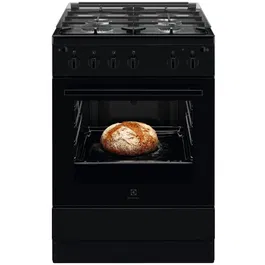 Aragaz Electrolux LKG504013K, Gaz, 4 arzatoare, Aprindere integrata plita si cuptor, Siguranta plita si cuptor, Autocuratare catalitica, Grill electric, Rotisor, Clasa A, 60 cm, Negru