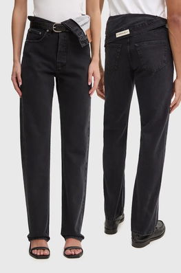 Y/Project Jeansi EVERGREEN ASYMMETRIC JEANS 207PA001 Negru