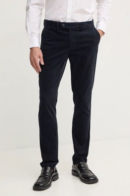 Hackett London Pantaloni De Catifea Cord Culoarea Albastru Marin, Mulata, HM212656R Bleumarin