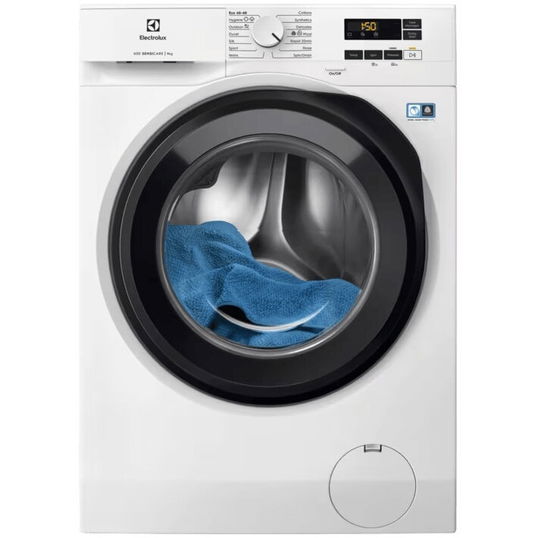 Masina de spalat rufe Electrolux EW6F1492E, 9 kg, 1400 rpm, Clasa A, Motor Inverter, Display LED, SensiCare, TimeManager, Alb