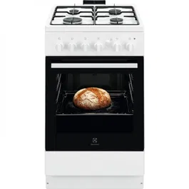 Aragaz pe gaz Electrolux LKG504013W, 50x60 cm, 59 l, Autocuratare catalitica, Grill electric, Rotisor, Clasa A, Alb, (fara capac plita)