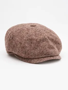 Sapca Barbati Newsboy Bej Herringbone Peaky Blinders Design BMan066