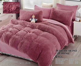 SET 6 Piese Lenjerie de pat Cocolino - Dark Pink