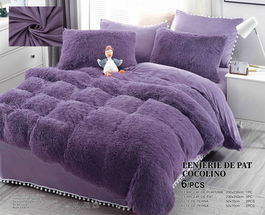 SET 6 Piese Lenjerie de pat Cocolino - Purple