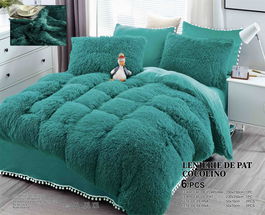 SET 6 Piese Lenjerie de pat Cocolino - Verde Smarald