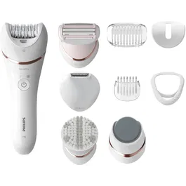 Epilator umed si uscat Seria 9000 BRE740/90, 12 accesorii, 32 pensete, utilizare fara fir, 2 setari de viteza, opti-light, discuri ceramice, Argintiu
