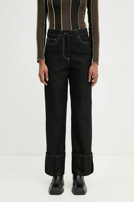 Sunnei Jeansi Femei High Waist, RTWWBOT001 Negru