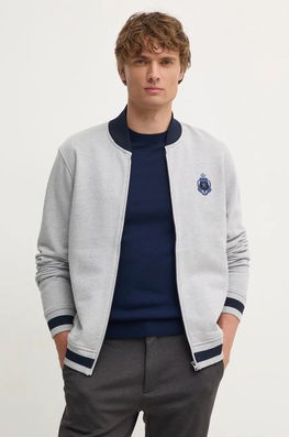 Hackett London Hanorac De Bumbac Barbati, Culoarea Gri, Melanj, HM581278