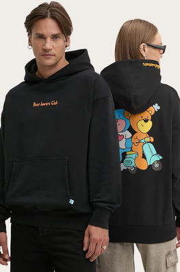 Inbetweeners Hanorac De Bumbac Culoarea Negru, Cu Glugă, Cu Imprimeu, F4TWUAHS015