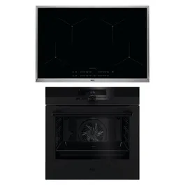 Pachet incorporabil AEG - Cuptor electric BPK949330T, SenseCook, Wi-Fi, 71 litri, 60 cm + Plita inductie IAE84411XB, 77 cm, SenseBoil, conectivitate hota